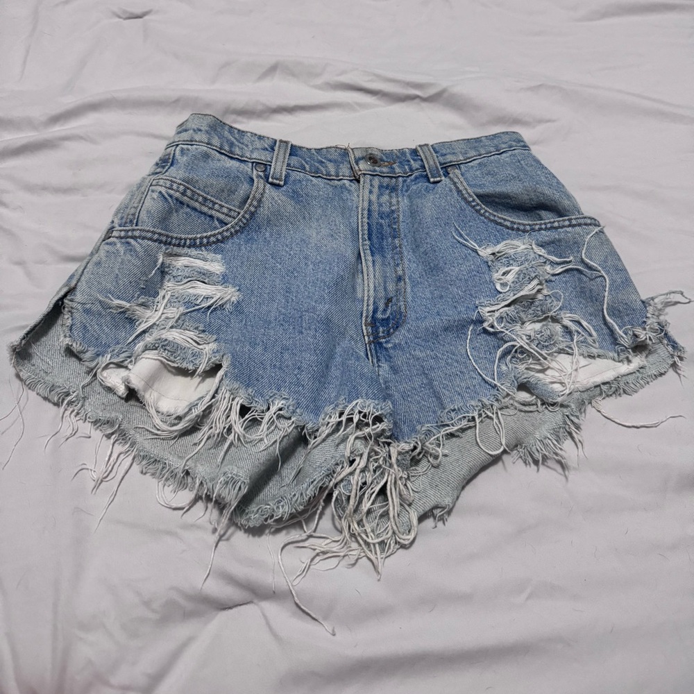 Trendy Distressed Blue Jean Shorts